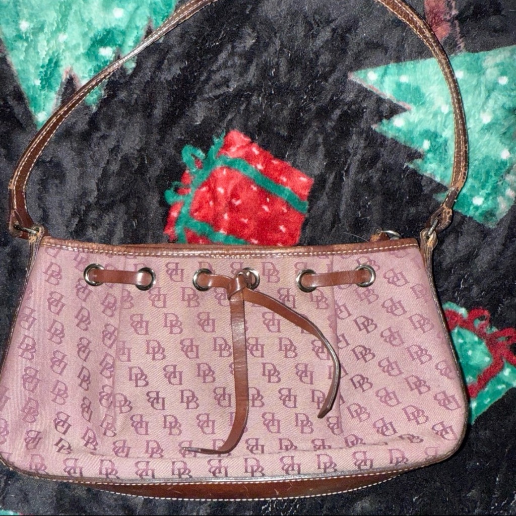 Dooney & Bourke Y2k Vintage Monogram Shoulder Bag Purple Brown Purse